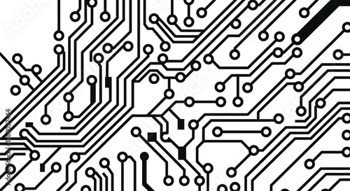 Abstract circuit board microchip trace patterns vector background