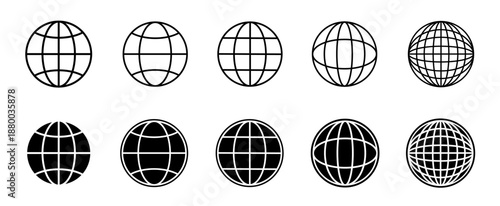 Globe icon set. Search bar. Search bar vector icons in flat design. Website Icon.  World icon.