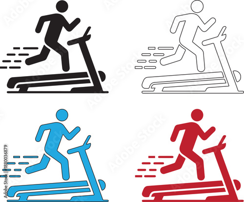 Treadmill running machine silhouette icon