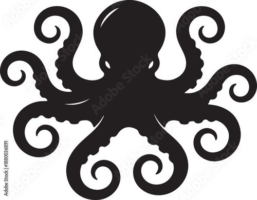 Black and white boat with fish tail silhouette