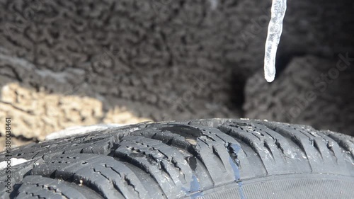 close up of a car tire