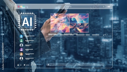 Photos AI platform generating art images with dynamic interface