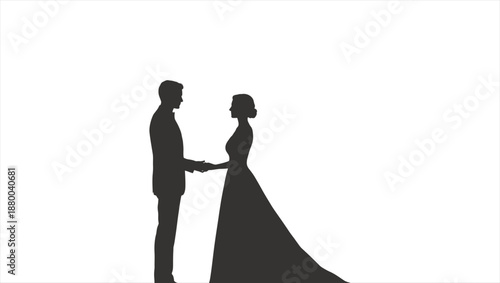 Couple Holding Hands Silhouette Wedding Marriage Love