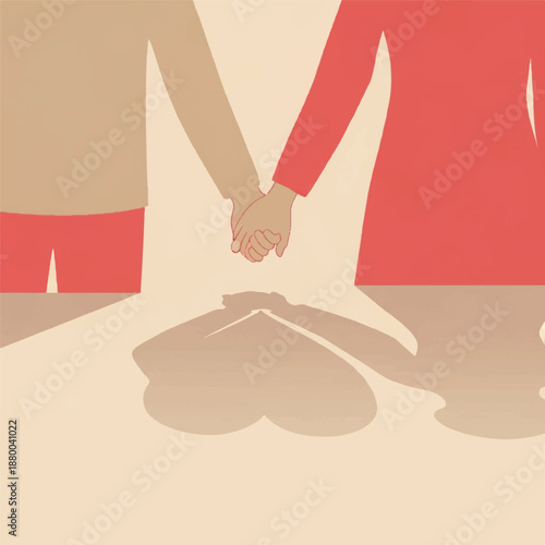 Illustration of two people holding hands in a gesture of unity and solidarity