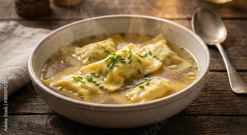 Schwäbische Maultaschen in klarer Rinderbrühe mit frischem Schnittlauch