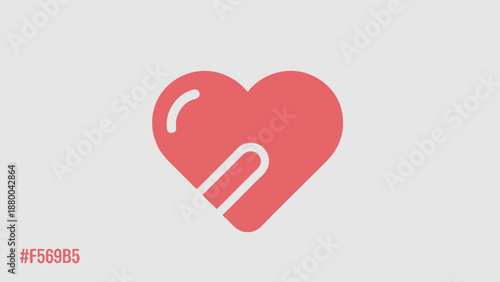 Heart Icon with Helping Hand Symbol, Minimalist Design