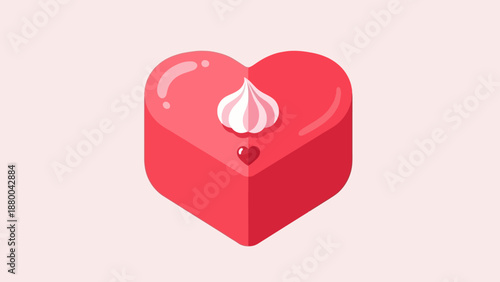 Heart Shaped Cake with Cream Topping