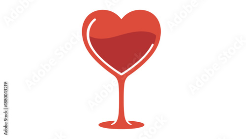 Red Wine Heart Shape Glass
