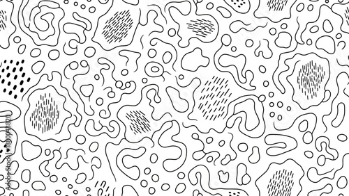 Cute seamless animal pattern with cats dogs and birds in a playful cartoon style for wallpaper and decoration