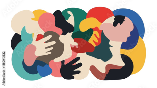 Vector illustration of a happy loving couple holding hands with heart and romance concept design