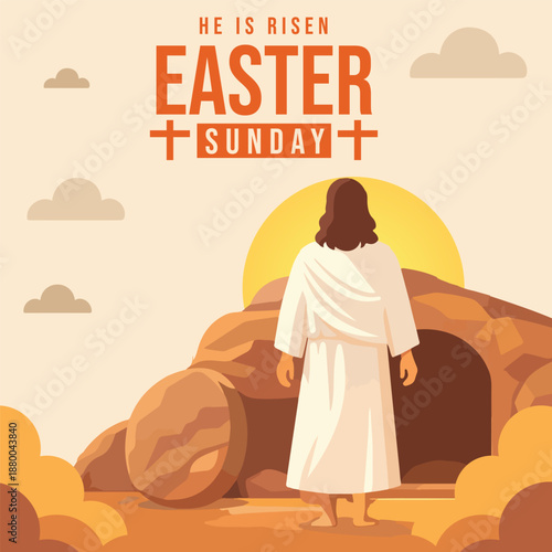 Happy easter day social media post 