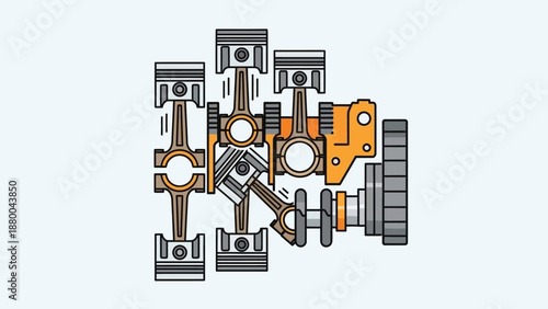 Abstract vector background with numeric elements and modern business design icons