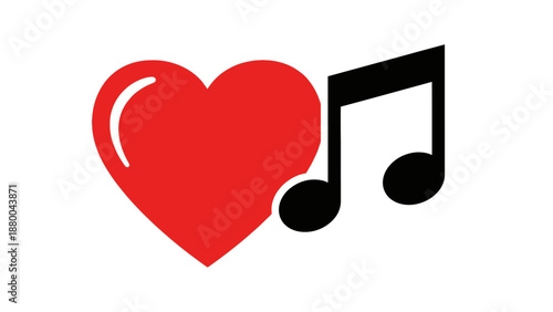 Red Heart with Music Note Icon