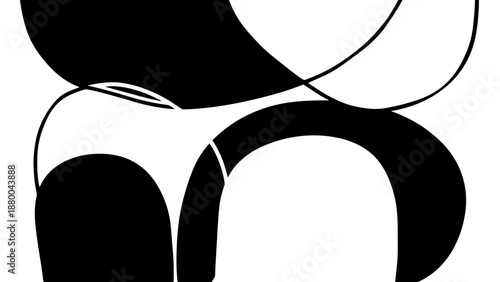 Black and white vector illustration of a stylish black shoe design