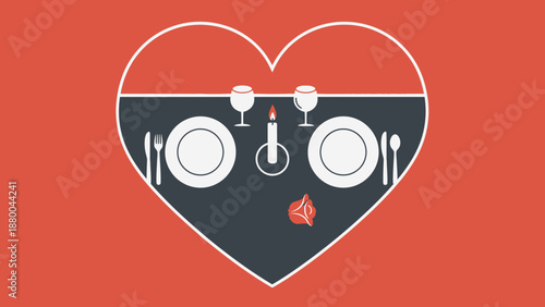 Romantic Dinner Heart Setting