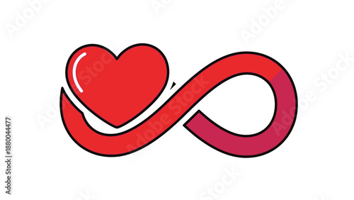 Infinity symbol with heart, symbolizing eternal love and endless connection