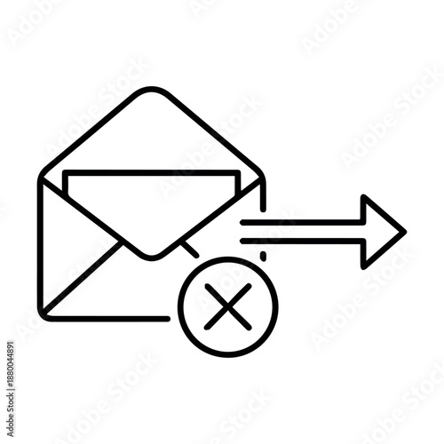 An envelope with an outgoing arrow and a cross mark, clearly labeled "UNSUBSCRIBE," indicating opting out of mailing lists.