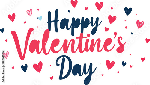 Happy valentine's day greeting with floating hearts