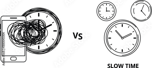 Fast and slow time concepts with clocks and smartphone