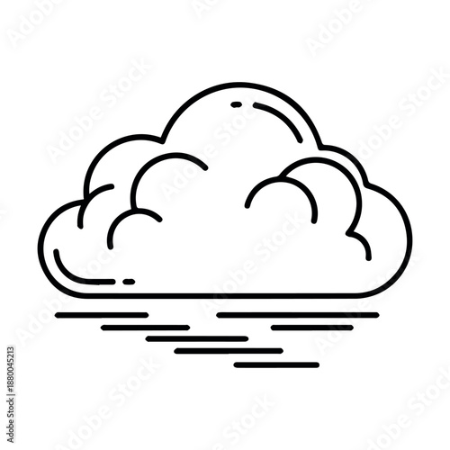 A fluffy and soft outline icon of a cloud, representing general cloudy weather conditions.