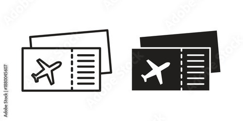 Airline ticket icons symbol. vector illustration pack for apps and designs