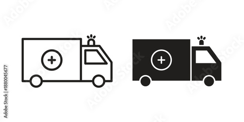 Ambulance icons symbol. vector illustration pack for apps and designs