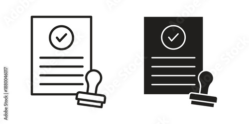Approved document icons symbol. vector illustration pack for apps and designs
