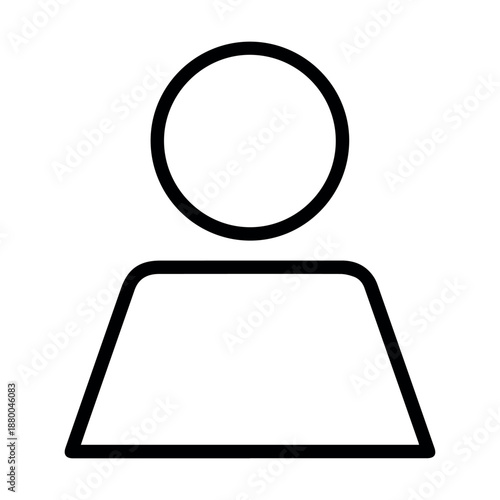 A standard and universal line art icon depicting a single person, representing a user, individual, profile, or human figure.