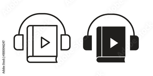 Audiobook icons symbol. vector illustration pack for apps and designs