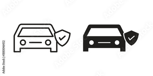 Auto insurance icons symbol. vector illustration pack for apps and designs