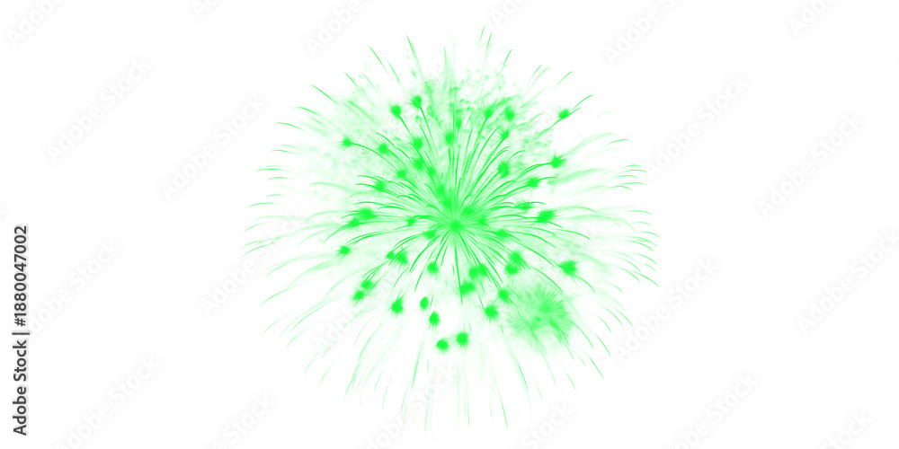 Obraz premium Vibrant green firework explodes brightly against the dark night sky symbolizing celebration pure joy festive holidays