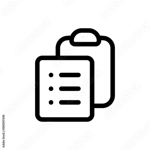 Modern Checklist Documents UI Icon Vector - Digital Task Management, Paperwork, and Business Report Interface Symbol