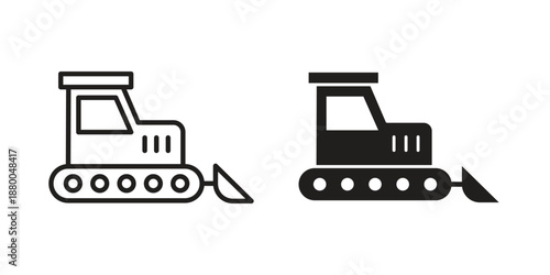 Bulldozer icons symbol. vector illustration pack for apps and designs
