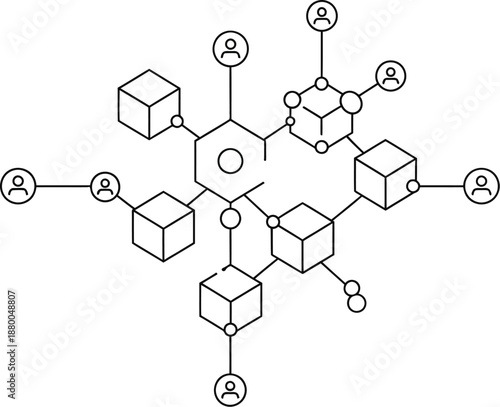 Network connections and data exchange concept