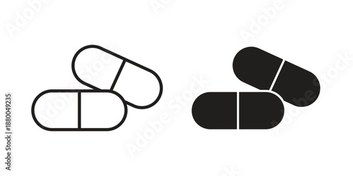 Capsule icons symbol. vector illustration pack for apps and designs