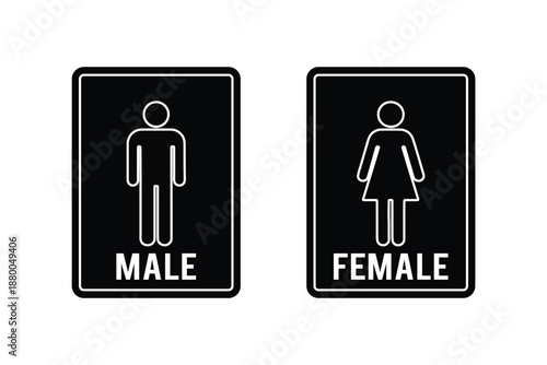 Man and woman silhouette icons for toilets. Bathroom glyph icon for restroom sign. vector illustration.male and female gender icons separated by vertical line, shown in solid and outline styles,symbol