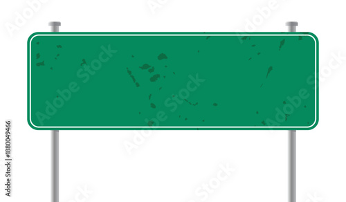 Weathered Green Highway Sign - Distressed Horizontal Vector Road Sign Template for Custom Directional Notices