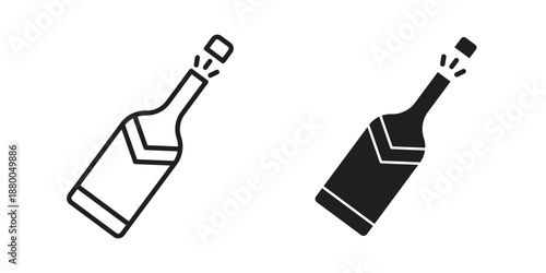 Champagne bottle icons symbol. vector illustration pack for apps and designs