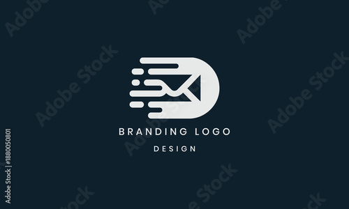 Creative initial letter D delivery logo design and D mail logo design.