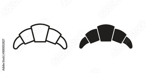 Croissant icons symbol. vector illustration pack for apps and designs