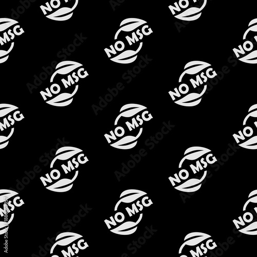 No MSG, MSG free seamless pattern isolated on black background