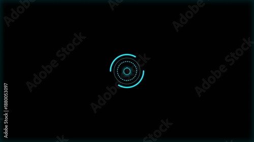 Cyan Arc Reactor Energy Core HUD Loop 4K