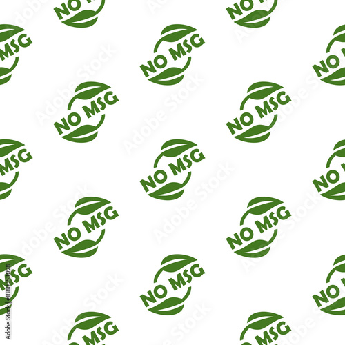 No MSG, MSG free seamless pattern isolated on white background