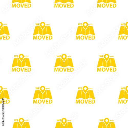 We have moved icon seamless pattern isolated on white background