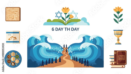 Six Day War with Jewish Symbols and Historical Star of David matzah