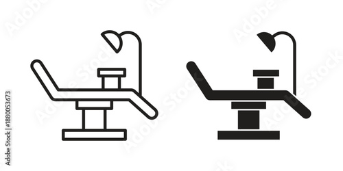 Dentist chair icons symbol. vector illustration pack for apps and designs