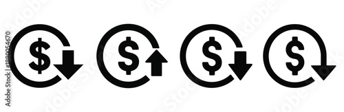 Financial transactions and money flow concepts in modern design