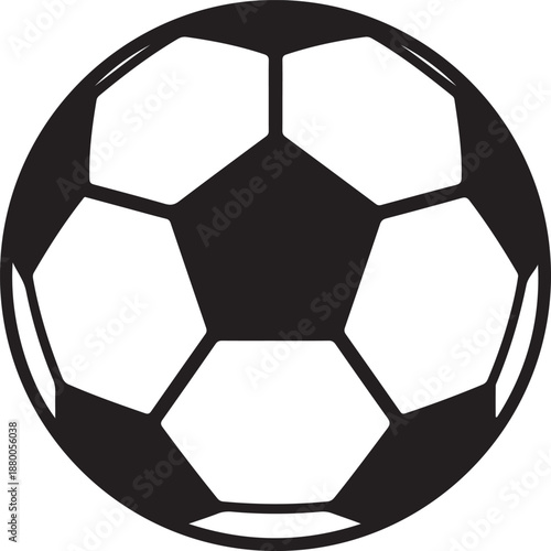 Black and white soccer ball with flames trailing behind it on a white background illustration