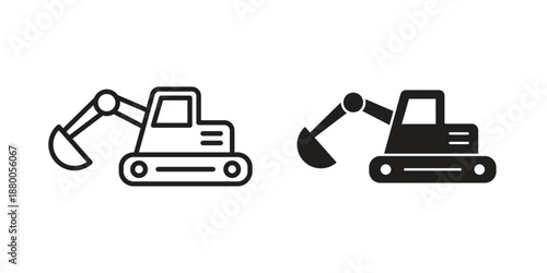 Excavator icons symbol. vector illustration pack for apps and designs