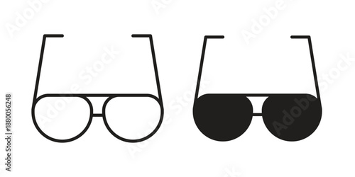 Eye glasses icons symbol. vector illustration pack for apps and designs